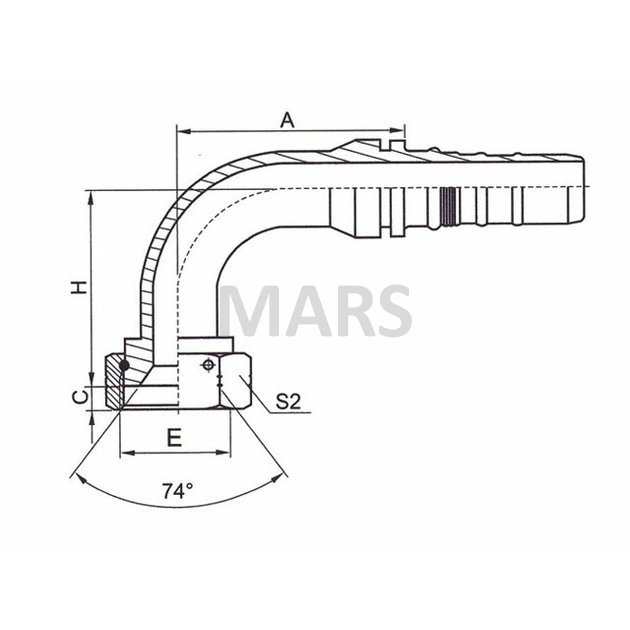 Hydr.koncovka DKJ 4SH Interlock DN25 / 1 5/16" 90°
